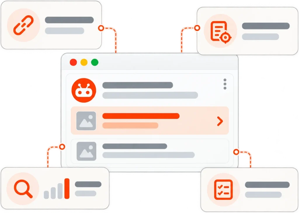 Illustration of a Reddit content case review used to identify the appropriate removal or suppression service