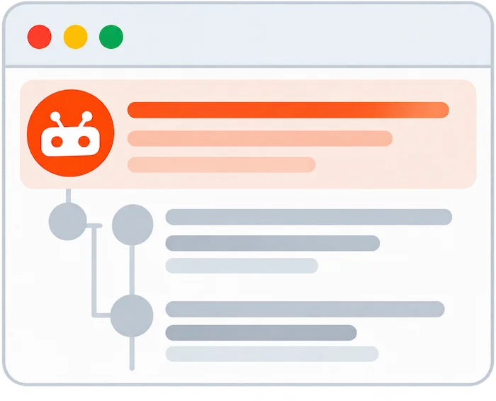 Illustration of a specific harmful Reddit post or comment identified for removal
