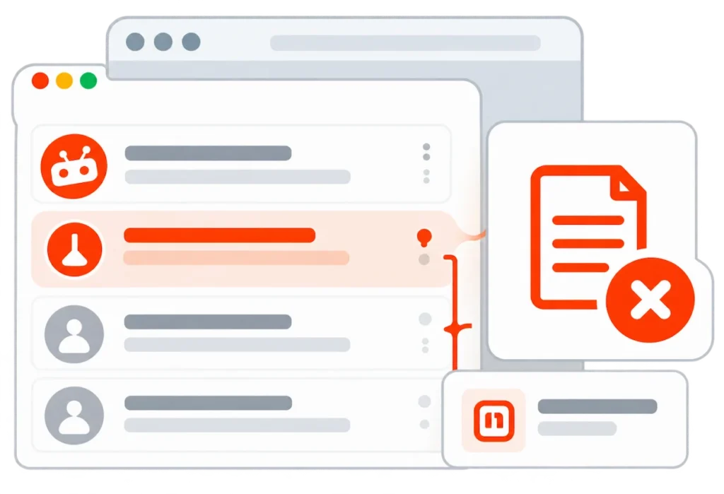 Illustration of a Reddit thread removal service reviewing a harmful discussion and available removal options